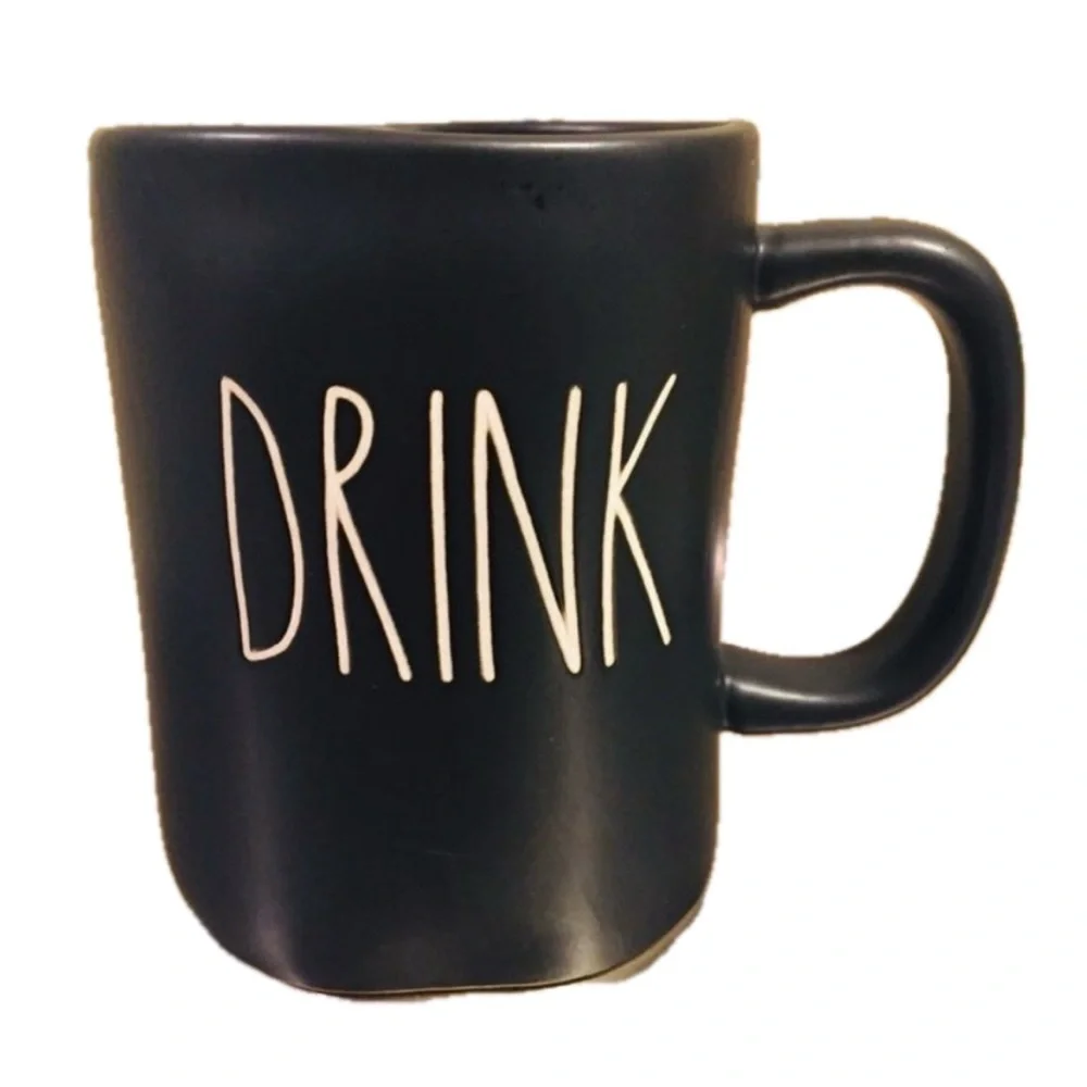 Rae Dunn DRINK Mug NWT Matte Black Coffee Tea